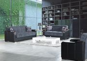 Uptown F (Gray) Modern gray fabric sofa w/ storage
