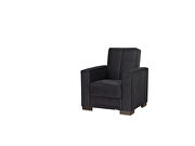 Armada (Black MF) Black microfiber chair w/ storage