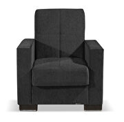 Gray microfiber chair w/ storage