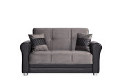 Gray fabric storage/sofa bed living room loveseat