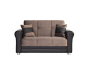 Avalon New (Brown) Brown top / leather bottom storage loveseat