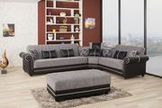 Modern sand gray sectional w/ bed/storage main photo