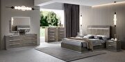 Gray exclusive contemporary veneer bed / with led main photo