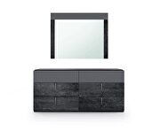 Matte dark gray contemporary dresser made in Italy