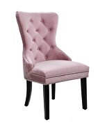 Bronx (Pink) Pink velvet dining chair w/ nailhead trim