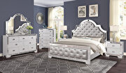 Grand Gloria Mirrored panels glam style modern king bed