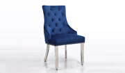 Leo (Navy) Pair of contemporary velvet tufted dining chairs