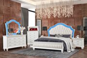 Dynamic led glam style modern queen size bed main photo