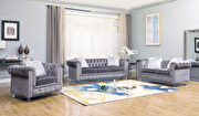 Sahara (Gray) Modern style grey sofa with acrylic legs