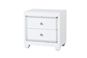 Contemporary style night stand in white finish wood