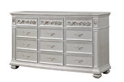 Glam mirrored panels bedroom dresser in silver main photo