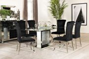 Pedestal rectangle glass top dining table mirror
