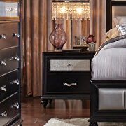 Two-drawer nightstand with metallic drawer front