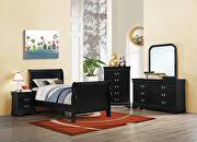 Traditional black sleigh twin bed main photo
