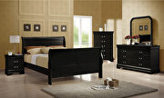 Louis Philippe (Black) Traditional black sleigh queen bed