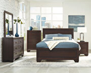 Transitional style dark cocoa queen bed