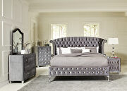 Deanna (Gray) Bedroom traditional metallic queen bed