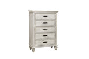 Antique white five-drawer chest