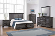Weathered sage finish queen storage bed main photo