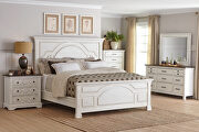 Traditional vintage white queen bed main photo
