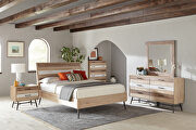 Rough sawn multi finish queen bed main photo
