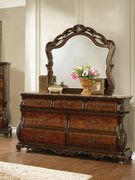 Traditional carved wood / marble top dresser