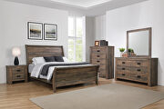 Weathered oak finish queen bed main photo