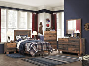 Twin panel bed rustic pine for kids bedroom main photo
