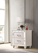 White and silver finish nightstand