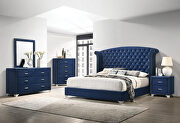 Melody (Blue) Pacific blue velvet queen bed