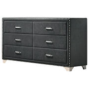 Gray matte velvet upholstery dresser
