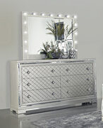 Sparkle and reflective mirror trim glam six-drawer dresser