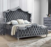 Antonella (Gray) Upholstered tufted queen bed gray