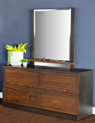 Black/walnut wood finish mid-century style dresser