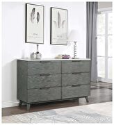 6-drawer dresser white marble and grey main photo