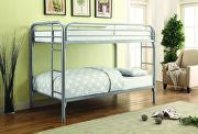 Twin-over-twin silver bunk bed main photo