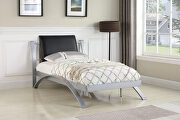 Contemporary black and silver youth twin bed main photo