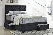 Gray fabric upholstered e king storage bed main photo