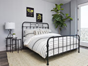 Heavy duty queen metal bed finished in matte black main photo