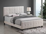 Beige fabric upholstery full size bed main photo