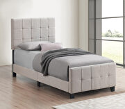 Fairfield Beige fabric upholstery twin bed