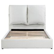 Upholstered eastern king platform bed with pillow headboard white main photo