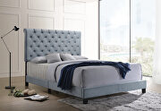 Slate blue velvet e king bed main photo