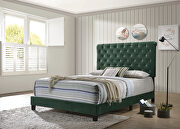 Green velvet queen bed
