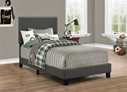 Upholstered charcoal twin bed main photo