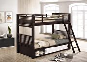 Java finish and bright white cabinets twin/twin bunk bed main photo