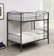 Gunmetal metal finish twin/twin bunk bed main photo