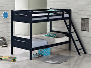 Blue wood finish twin/twin bunk bed main photo