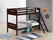 Espresso wood finish twin/twin bunk bed main photo