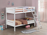 White wood finish twin/twin bunk bed main photo
